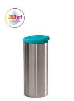 Zak Designs Double Wall Vacum Bottle Silver/Blue 350ml 