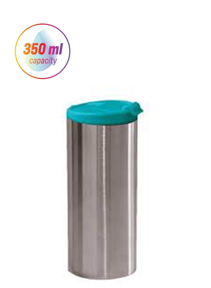 زاك ديزاينز Double Wall Vacum Bottle Silver/Blue 350ml 