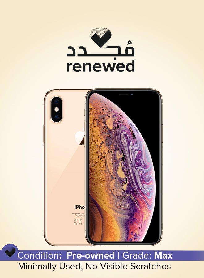 ابل  مُجدد - هاتف آيفون XS مع تطبيق فيس تايم وذاكرة داخلية 256 جيجابايت وتقنية 4G LTE بلون ذهبي - مخصص لمنطقة الشرق الأوسط - Image 1