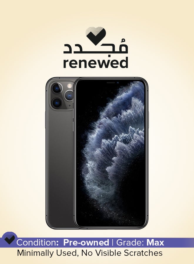 ابل  مجدد- هاتف آيفون 11 برو ماكس من دون تطبيق فيس تايم بذاكرة داخلية سعة 512 جيجابايت يدعم تقنية ‎4G LTE، لون رمادي فلكي - Image 1