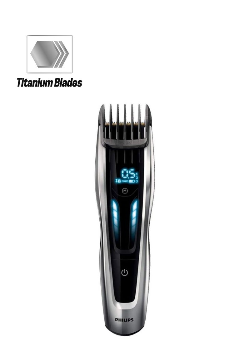 Philips - Series 9000 Hair Clipper With Titanium Blades Set Black/Silver - Image 1