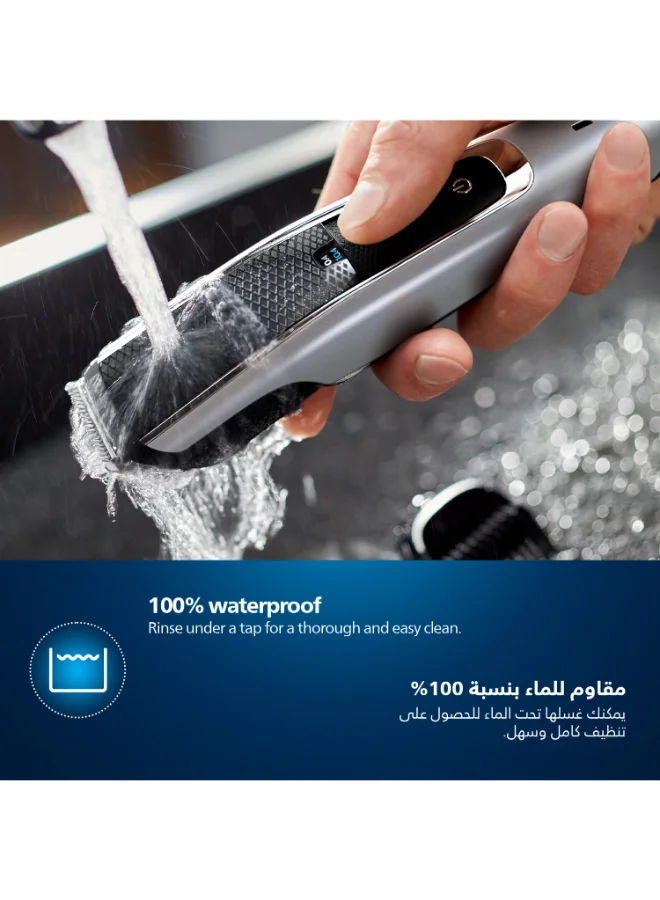 Philips Beard Trimmer BT5502/13,Lift & Trim PRO for Even Beard Styling,40 Length Settings, Maintenance-Free Blades, No Oil Required,Corded & Cordless, Battery Indicator,90min Runtime, Waterproof, Storage Pouch Included Black/Grey