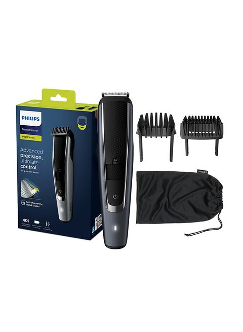 Beard Trimmer BT5502/13,Lift & Trim PRO for Even Beard Styling,40 Length Settings, Maintenance-Free Blades, No Oil Required,Corded & Cordless, Battery Indicator,90min Runtime, Waterproof, Storage Pouch Included Black/Grey