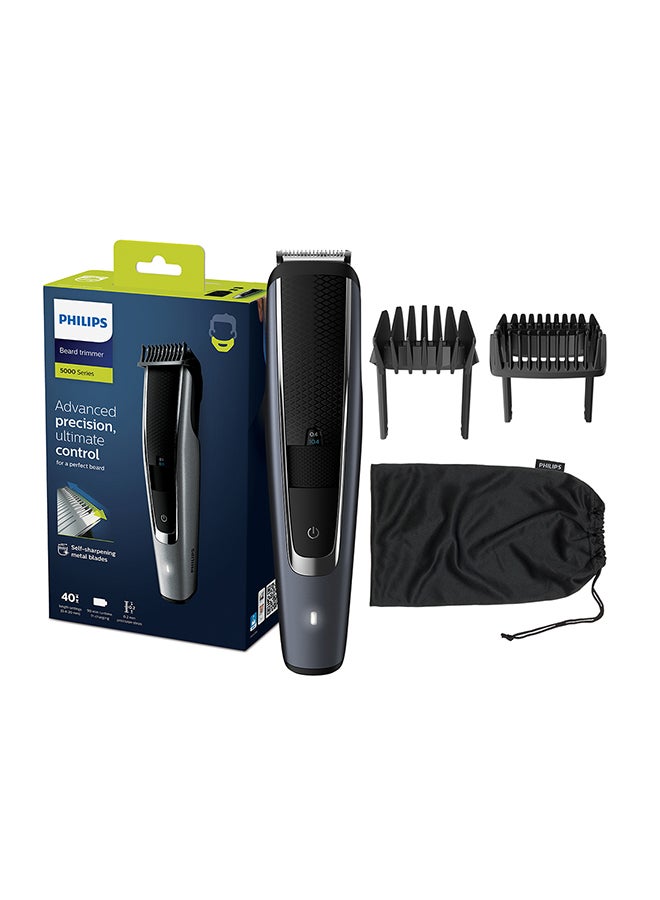 Philips Beard Trimmer BT5502/13,Lift & Trim PRO for Even Beard Styling,40 Length Settings, Maintenance-Free Blades, No Oil Required,Corded & Cordless, Battery Indicator,90min Runtime, Waterproof, Storage Pouch Included Black/Grey - Image 1