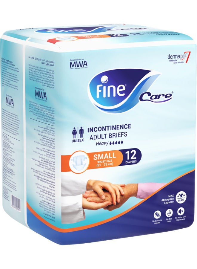 Fine Care Incontinence Adult Diapers Breifs, Small Size ,Waist 51-75 cm, Count 12  - Image 5
