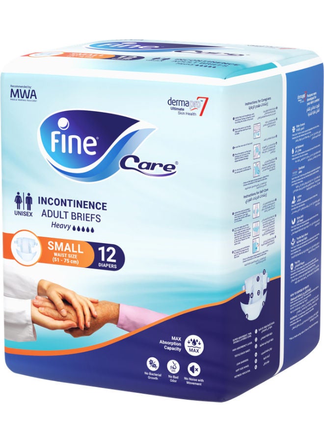 Fine Care Incontinence Adult Diapers Breifs, Small Size ,Waist 51-75 cm, Count 12  - Image 4