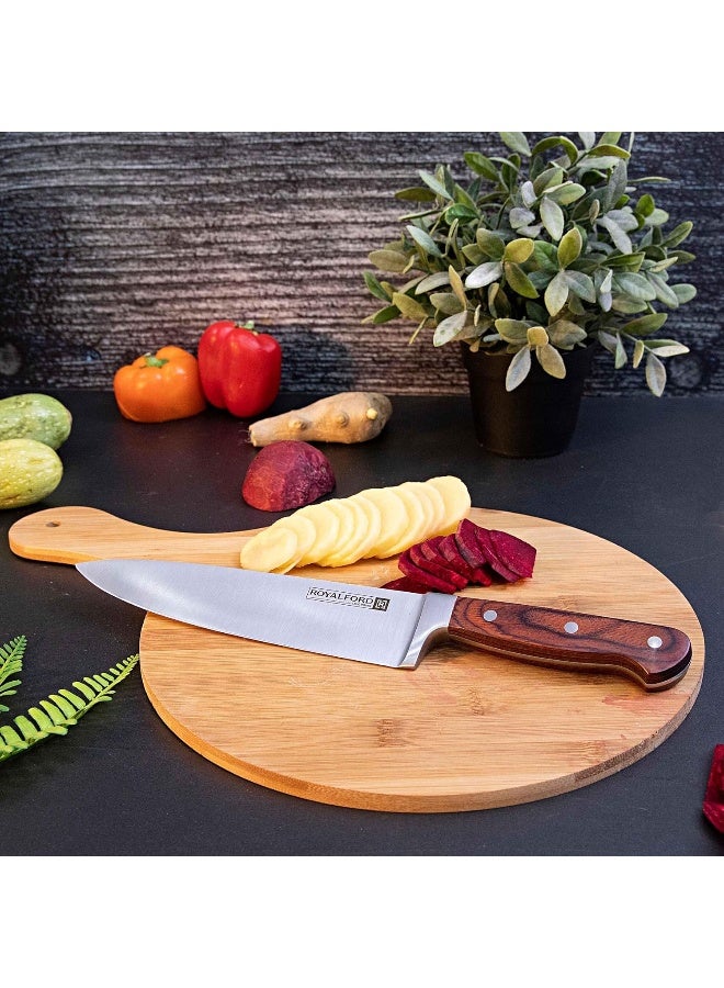 Royalford - Sharp Design Chef Knife Silver/Brown 8inch - Image 1