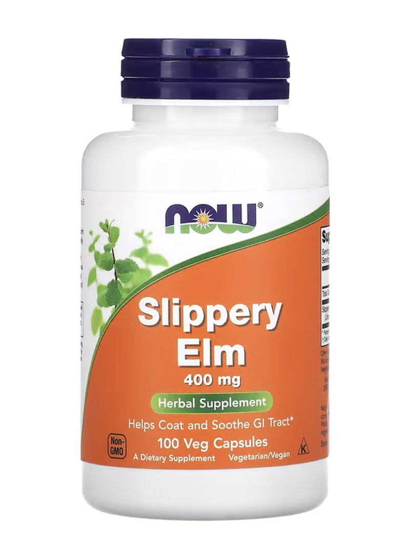 Now Foods Slippery Elm Dietary Supplement 400mg - 100 Capsules - Image 1
