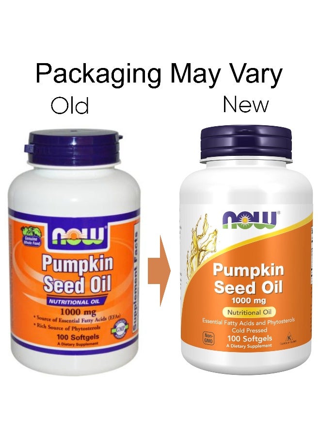 Now Foods - Pumpkin Seed Oil, 1000 mg - 100 Softgels Packaging May Vary - Image 1