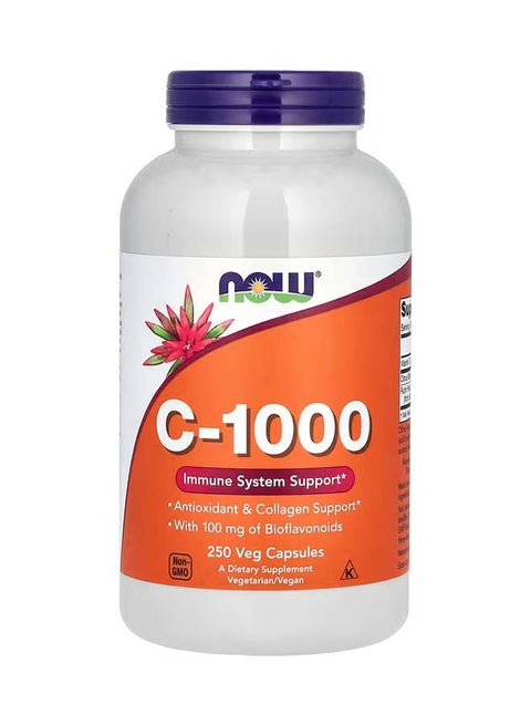 عبوة أقراص فيتامين C-1000 ممتدة المفعول بنكهة ثمرة الورد - عبوة من 250 قرص