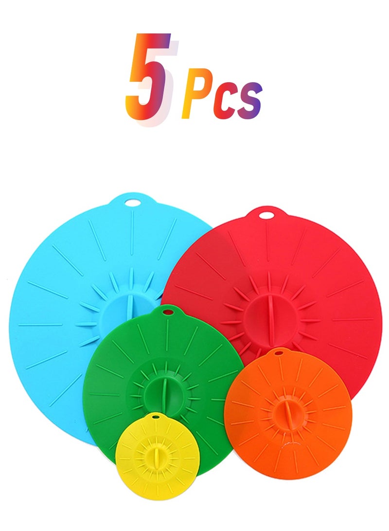 طقم أغطية مطاطية من السيليكون من 5 قطع متعدد الألوان 5-Piece  - Image 1
