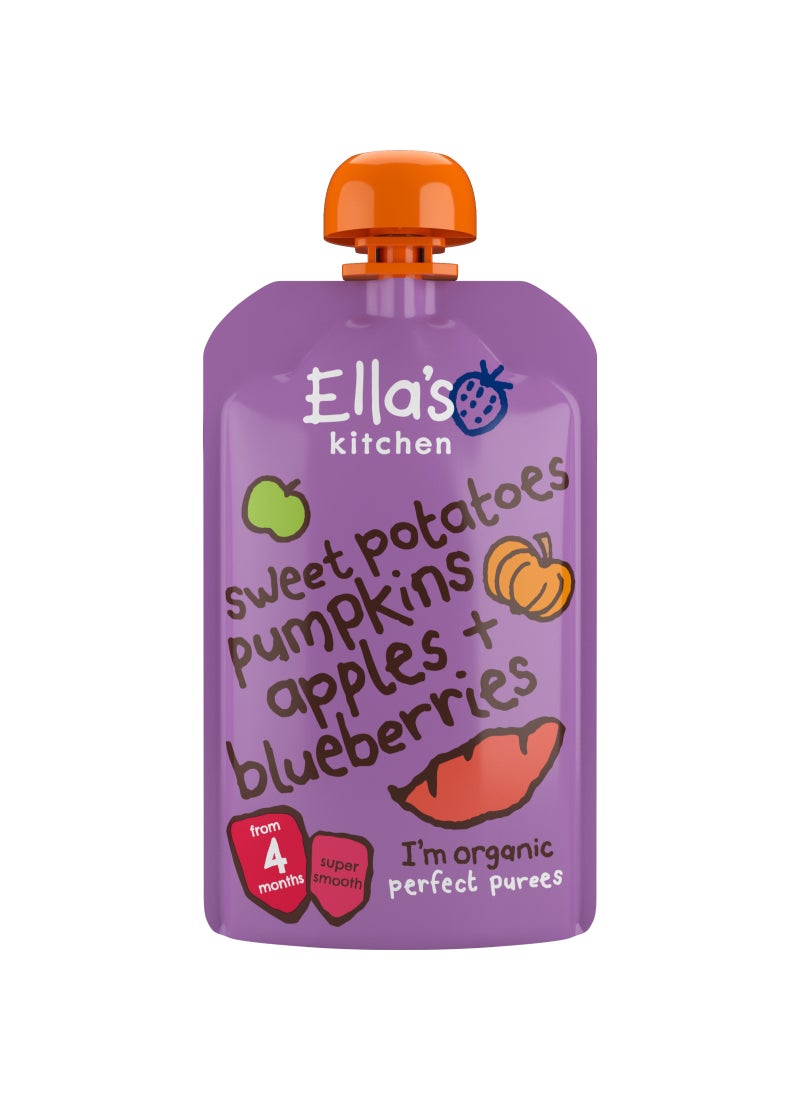 Ella’s kitchen Sweet Potatoes Pumpkins Apples Plus Blueberries 120grams - Image 1
