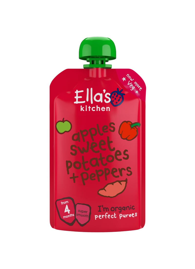 Ella’s kitchen Organic Smooth Apples Sweet Potatoes And Peppers Puree 120grams - Image 1