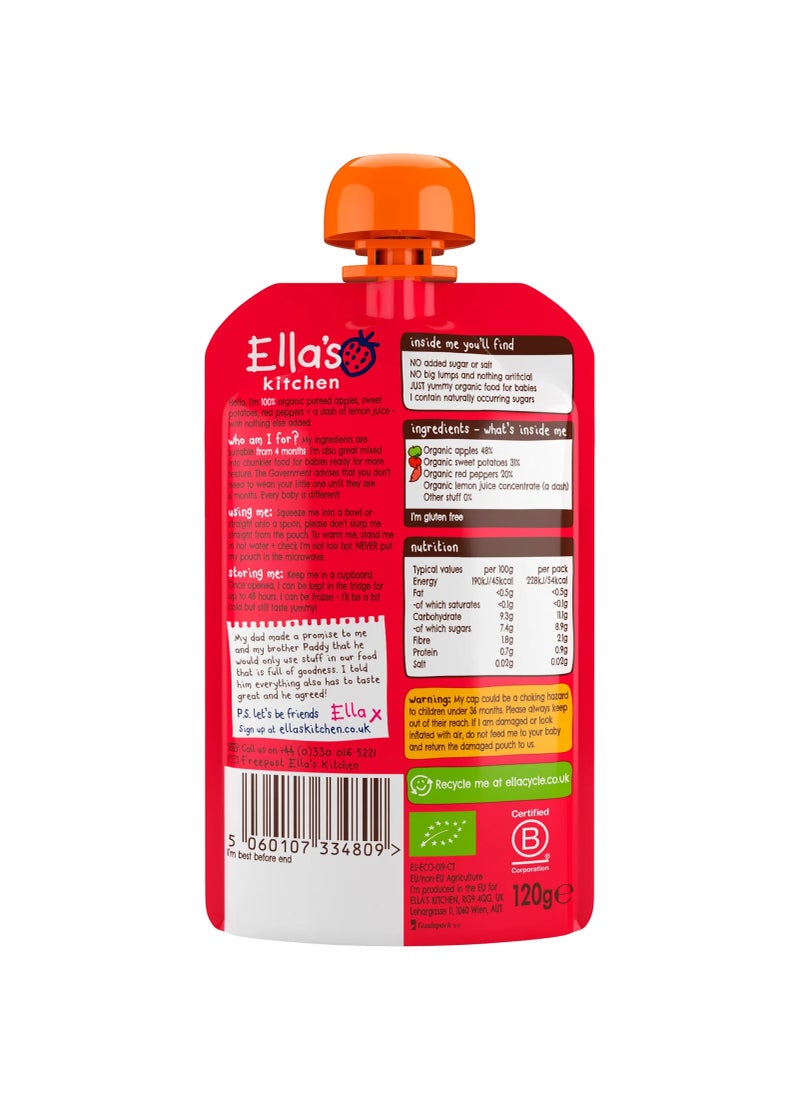Ella’s kitchen Organic Smooth Apples Sweet Potatoes And Peppers Puree 120grams - Image 2