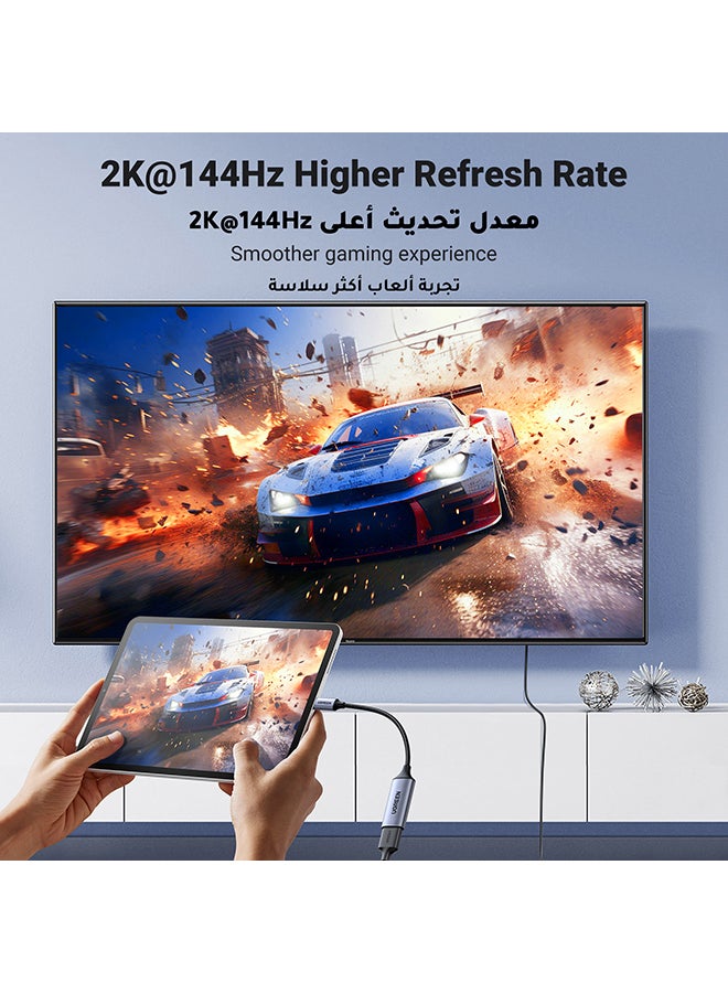 Ugreen - USB C to HDMI Adapter Cable 4K 60Hz Thunderbolt 4 Type C HDMI 2.0 Converter Compatible for iPhone 15 Series, iPad 10/Pro/Air/Mini, MacBook Pro, Samsung S23 Ultra/Galaxy Z,Tab S6, Huawei P60 Pro Grey - Image 1