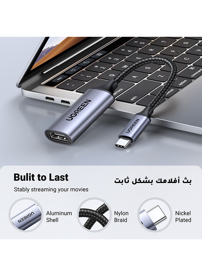 Ugreen - USB C to HDMI Adapter Cable 4K 60Hz Thunderbolt 4 Type C HDMI 2.0 Converter Compatible for iPhone 15 Series, iPad 10/Pro/Air/Mini, MacBook Pro, Samsung S23 Ultra/Galaxy Z,Tab S6, Huawei P60 Pro Grey - Image 1