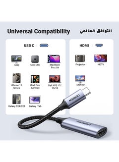 Ugreen USB C to HDMI Adapter Cable 4K 60Hz Thunderbolt 4 Type C HDMI 2.0 Converter Compatible for iPhone 15 Series, iPad 10/Pro/Air/Mini, MacBook Pro, Samsung S23 Ultra/Galaxy Z,Tab S6, Huawei P60 Pro Grey  - Image 5
