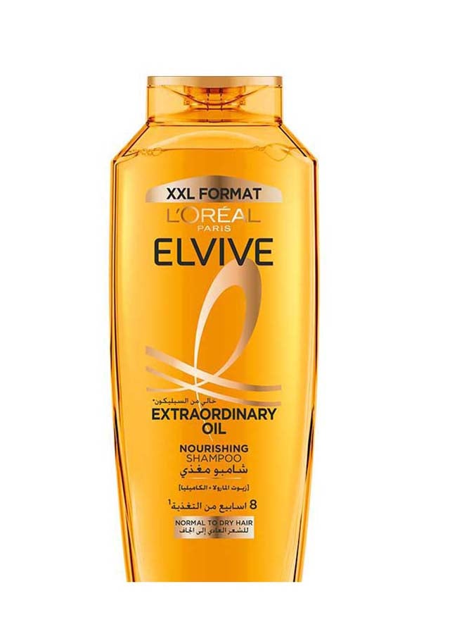 L'OREAL PARIS Elvive Extraordinary Oil Nourishing Shampoo For Normal To Dry Hair For Instant Nourish Soft Hair 600ml - Image 1