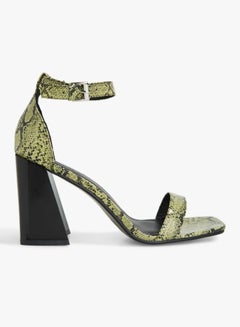 TRUFFLE COLLECTION Snakeskin Textured Sandals Green  - Image 1
