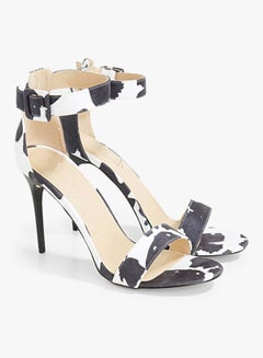 TRUFFLE COLLECTION Printed Stiletto Sandals Black/White  - Image 2