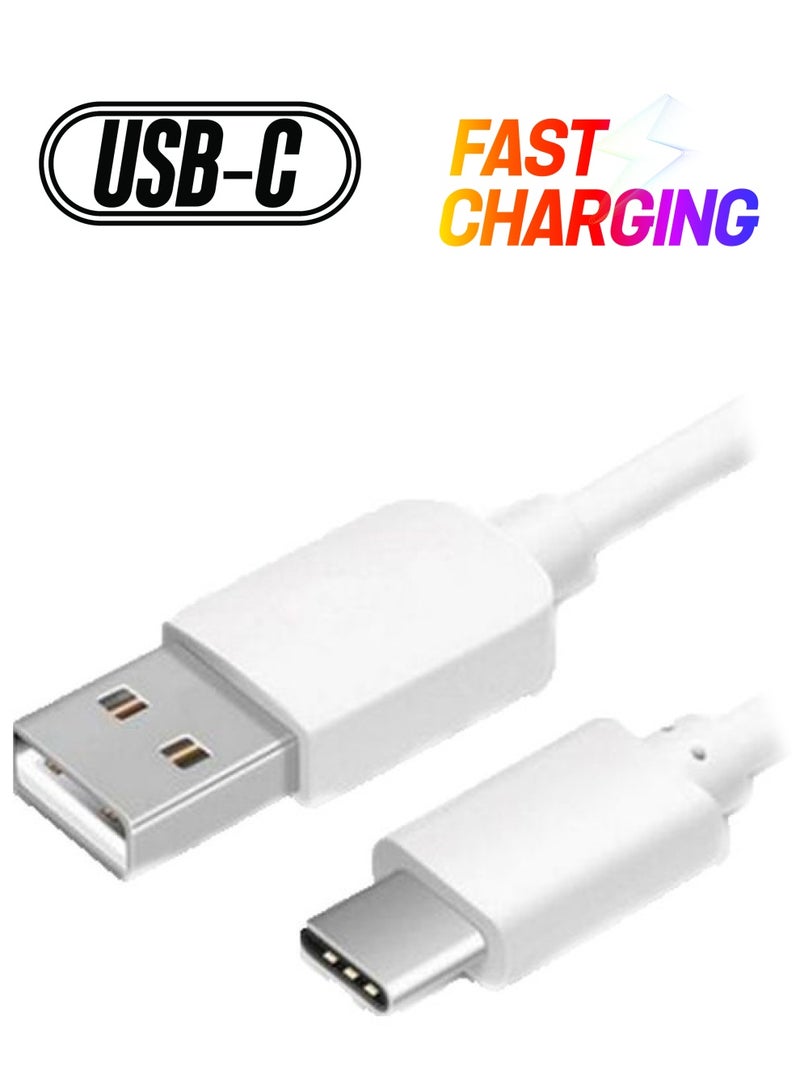 كابل شحن من منفذ Type C إلى USB 3.0 أبيض