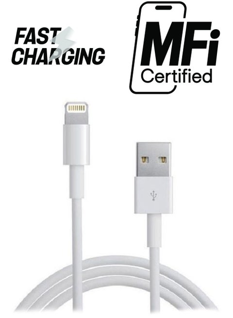 كابل Lighting إلى USB لمزامنة البيانات والشحن أبيض