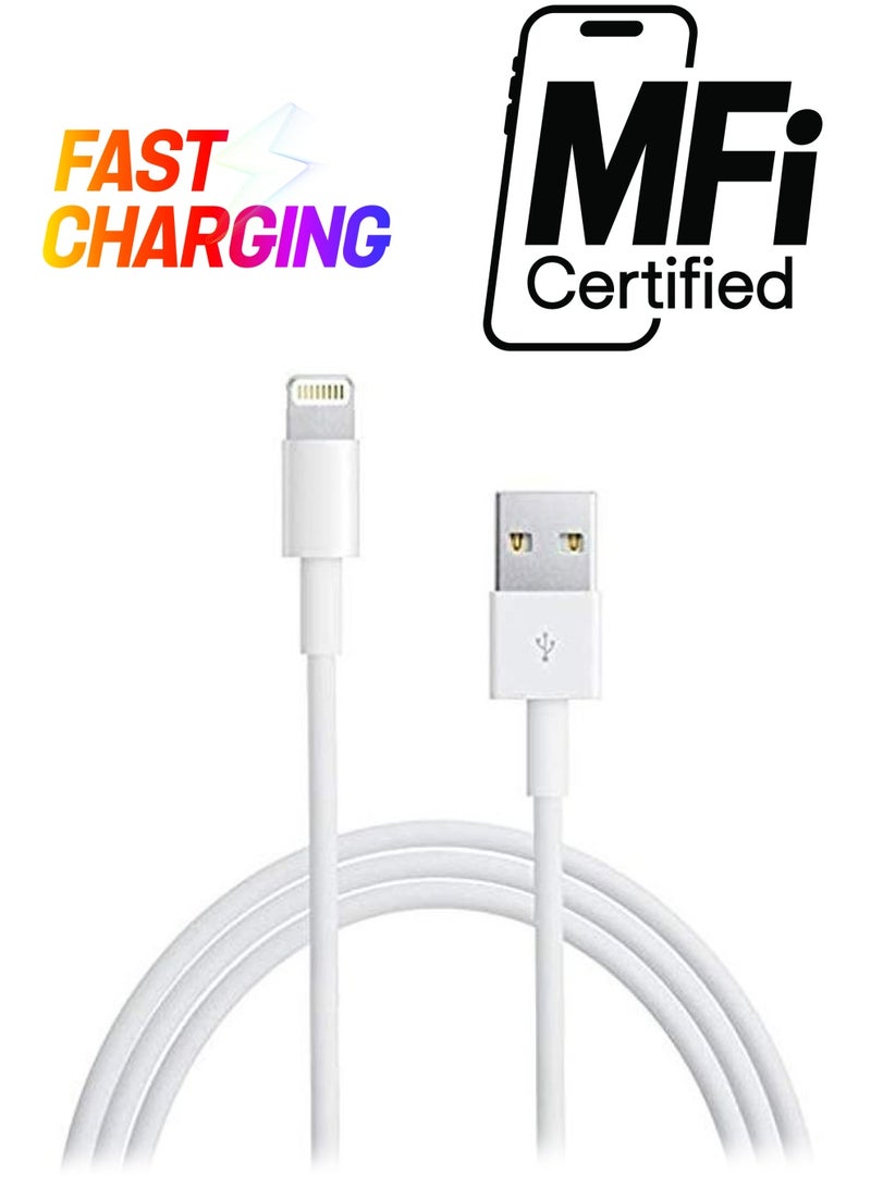 ماركة غير محددة - كابل بمنفذ Lightning ومنفذ USB لمزامنة البيانات أبيض - Image 1
