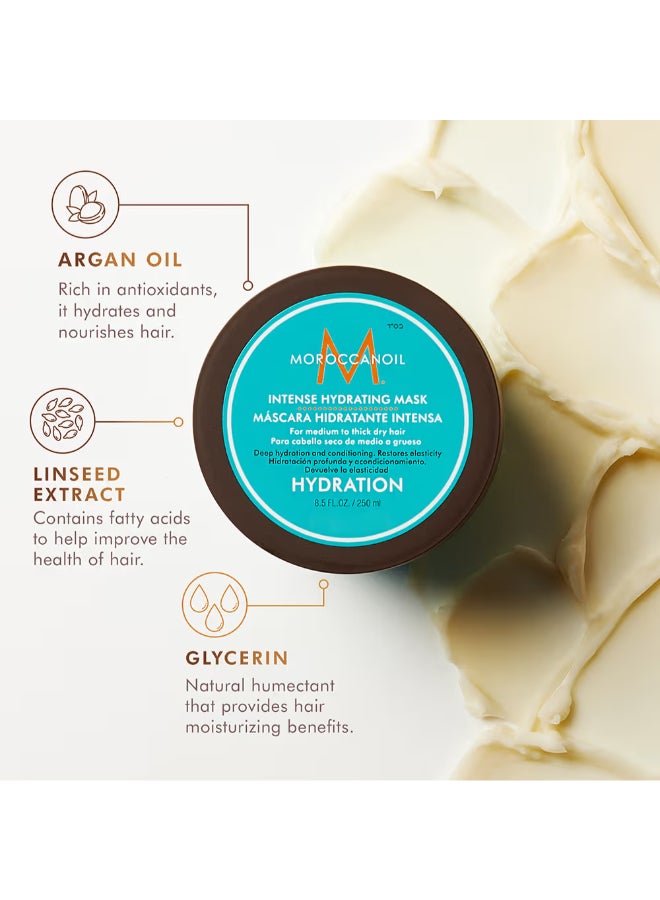 MOROCCANOIL Intense Hydrating Hair Mask, Floral Scent, 250ml – Deep Conditioner for Dry & Dehydrated Hair 250ml  - Image 3