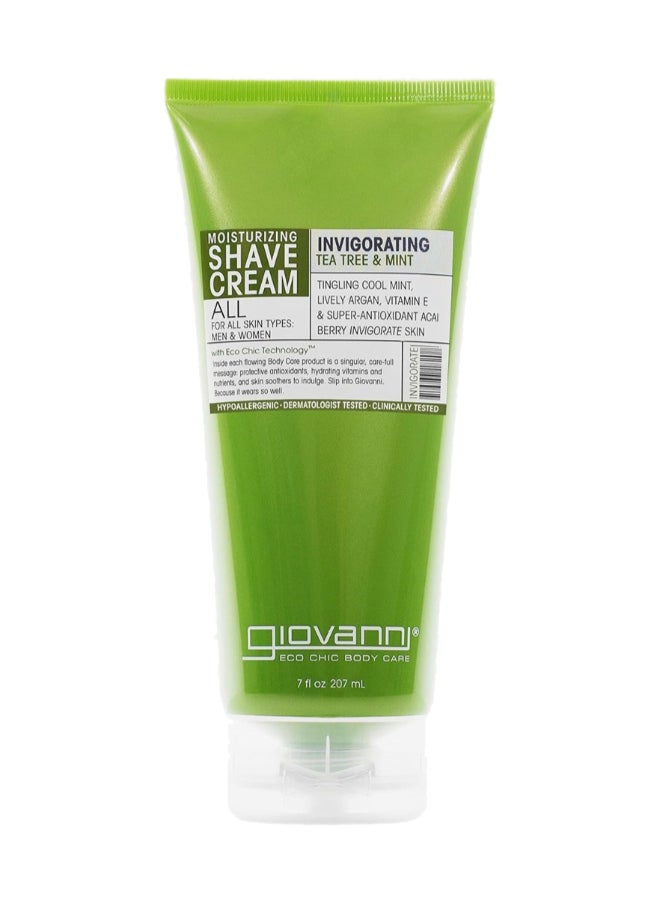 Giovanni Giovanni Moisturizing Shave Cream, Invigorating Tea Tree & Mint, For All Skin Types 207ml  - Image 1