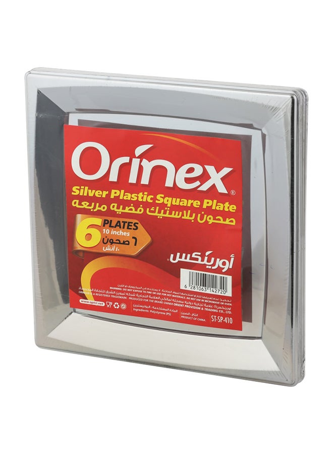 أورينيكس صحون بلاستيكية مربعة مقاس 9 بوصة فضي  - Image 2
