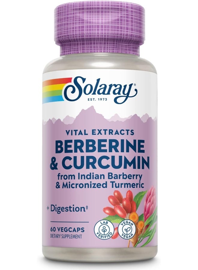 SOLARAY Berberine And Curcumin Root Extract Dietary Supplement 600mg - 60 Capsules - Image 1