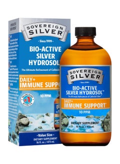 Sovereign Silver Bio-Active Silver Hydrosol, Daily+ Immune Support 16 oz  - Image 1