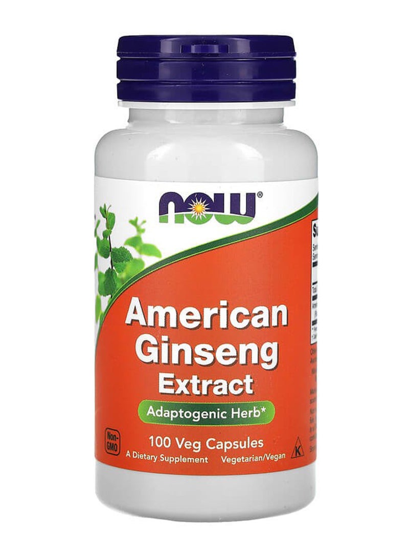 Now Foods Panax Ginseng Extract 100 Veg Capsules  - Image 1