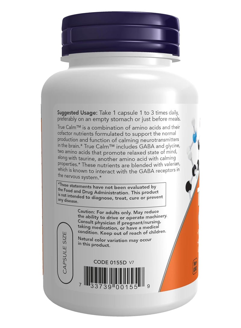 Now Foods True Calm Neurotransmitter Support* 90 Veg Capsules - Image 3