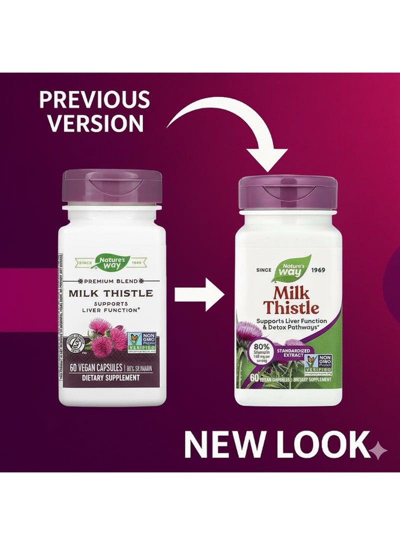 Nature's Way Milk Thistle Extract Capsules 60 Vegan Capsules - Image 1