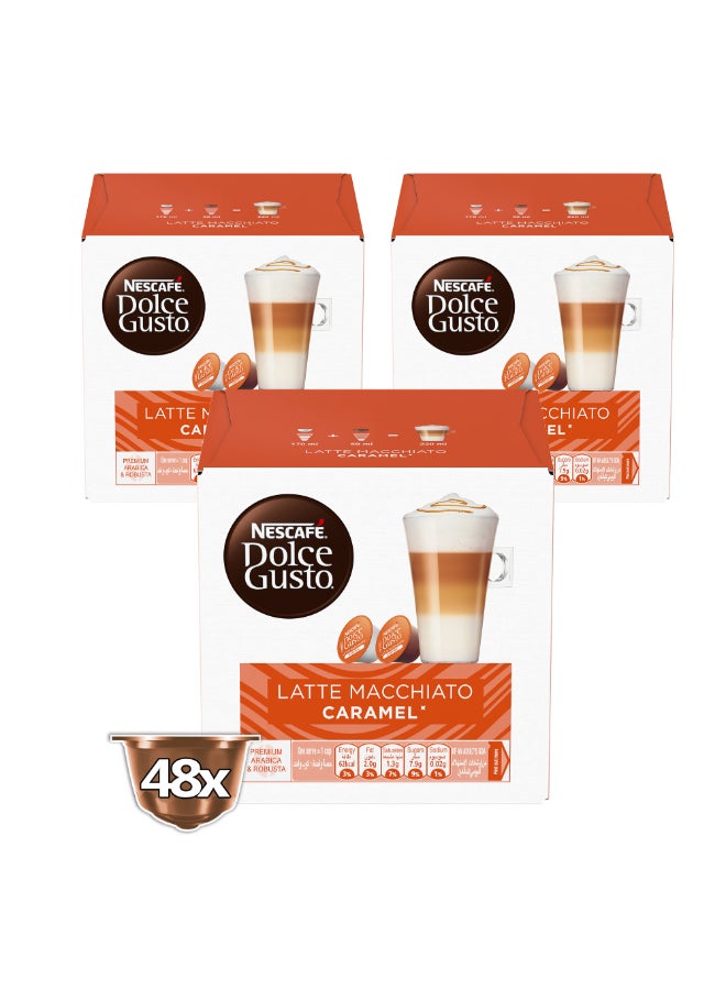 نسكافيه قهوة لاتيه ماكياتو بنكهة الكراميل من دولتشي جوستو 145.6جرام عبوة من 3 قطع - Image 2