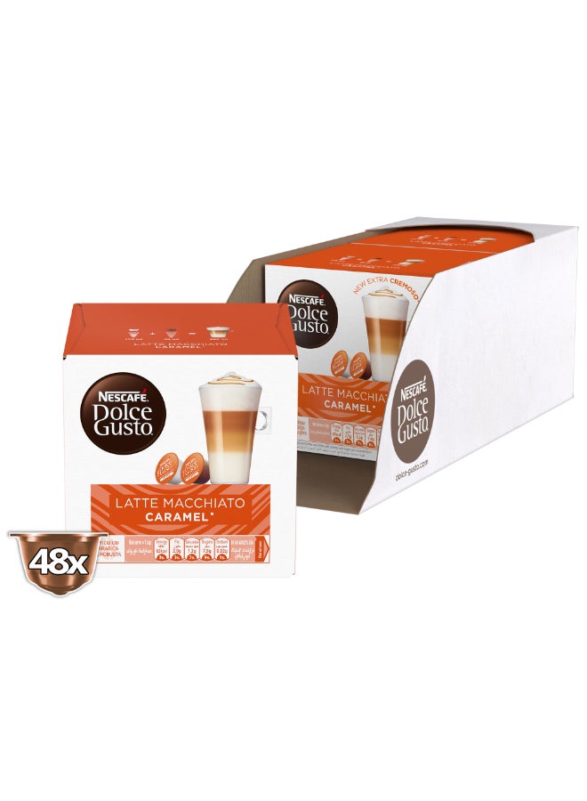 نسكافيه قهوة لاتيه ماكياتو بنكهة الكراميل من دولتشي جوستو 145.6جرام عبوة من 3 قطع - Image 3