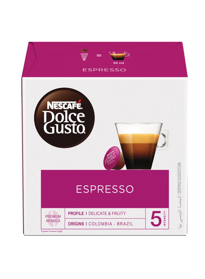 عبوة كبسولات قهوة إسبريسو من دولتشي جوستو تحتوي على 16 قطعة 88جرام عبوة من 3 قطع