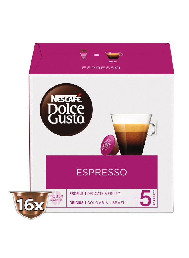 عبوة كبسولات قهوة إسبريسو من دولتشي جوستو تحتوي على 16 قطعة 88جرام عبوة من 3 قطع