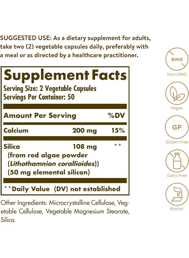 Solgar Oceanic Silica from Red Algae, 100 Vegetable Capsules - Image 2