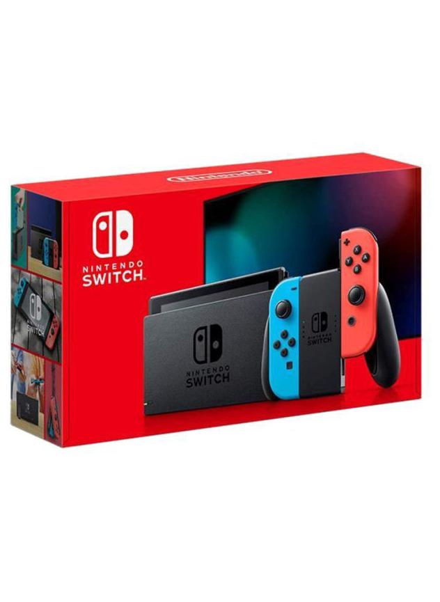 Nintendo Switch Console (Extended Battery) With Neon Blue And Red Joy‑Con - Image 1