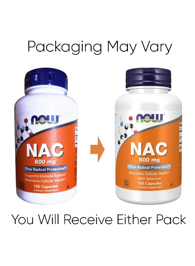 Now Foods - Nac Free Radical Protection 600Mg 100 Capsules Packaging May Vary - Image 1