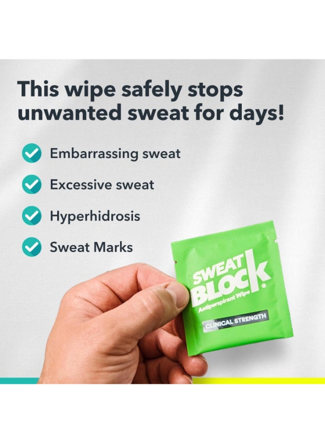 Sweatblock Clinical Strength Antiperspirant Wipes 10 Count - Unisex, Unscented - Image 3