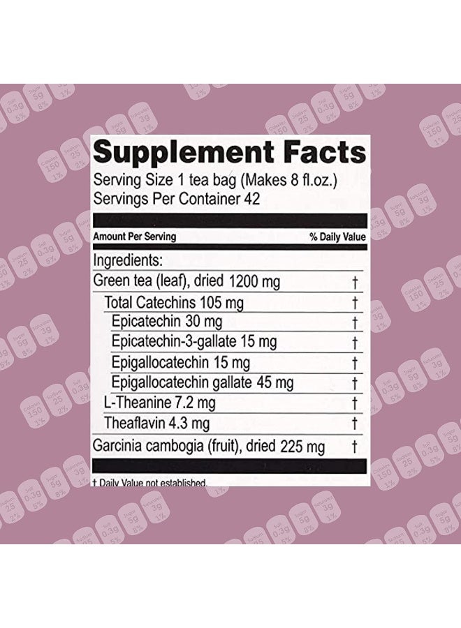 HYLEYS Garcinia Cambogia With Green Tea Pomegranate Flavor 25 Foil Envelope Tea Bags - Image 2