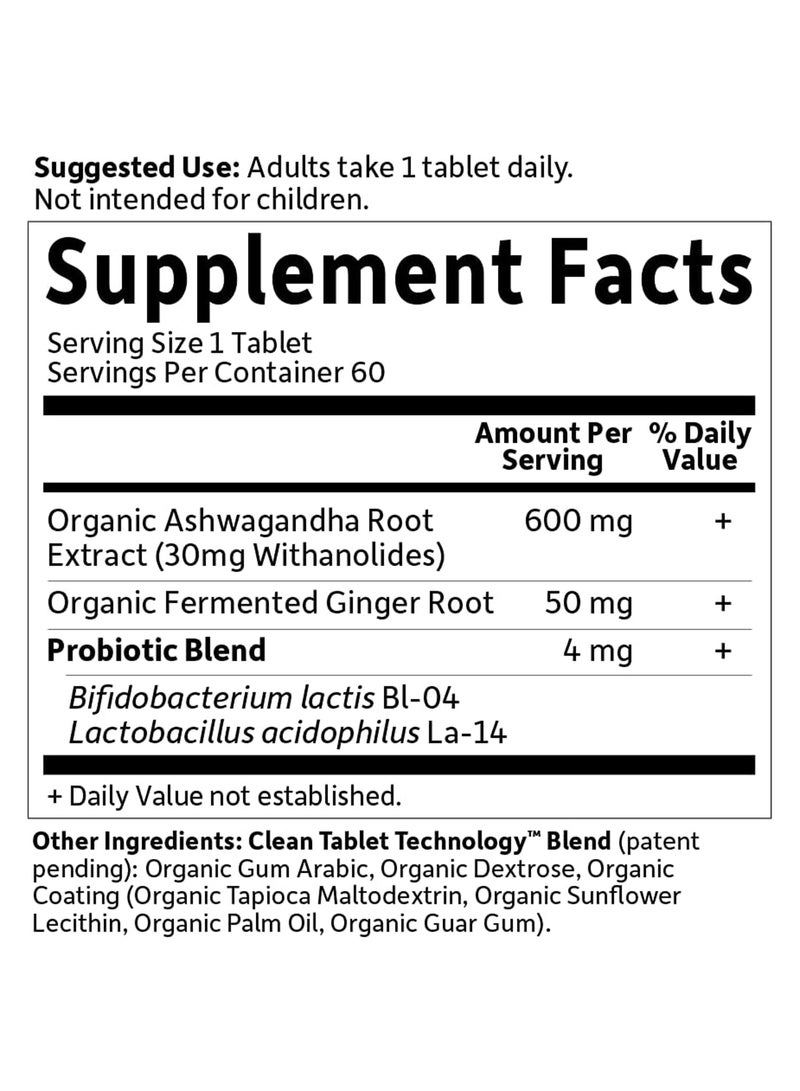 MyKind Organics Ashwagandha Stress Relief Supplement - 60 Vagan Tablets