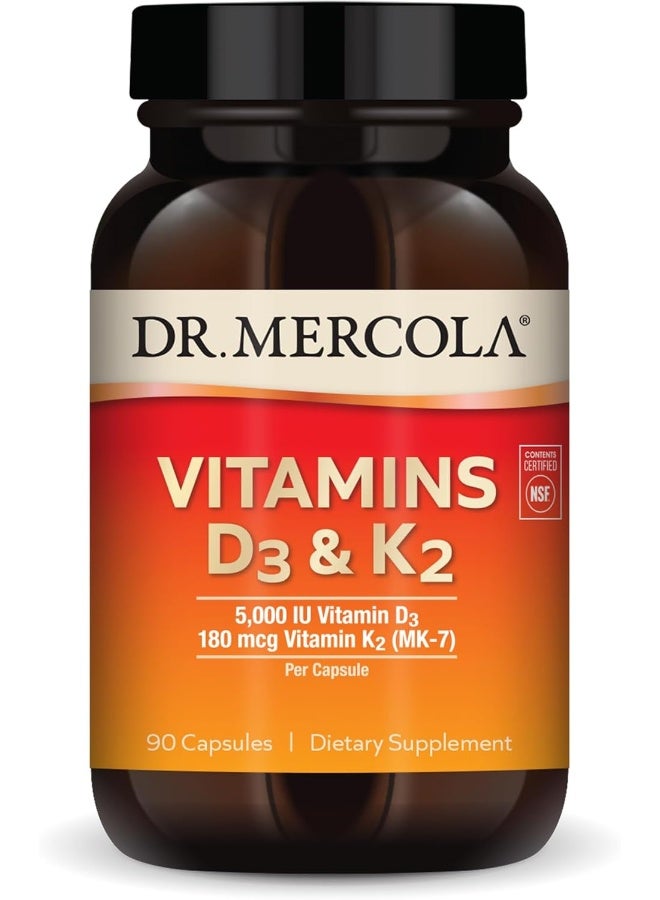 Dr. Mercola - Vitamins D3 & K2, 90 Capsules - Image 1