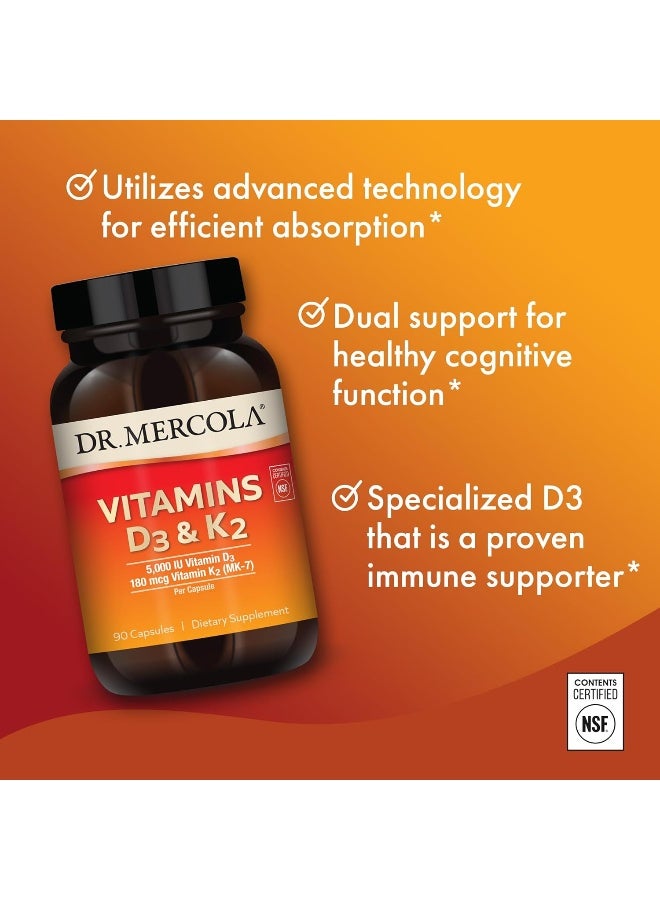 Dr. Mercola - Vitamins D3 & K2, 90 Capsules - Image 1