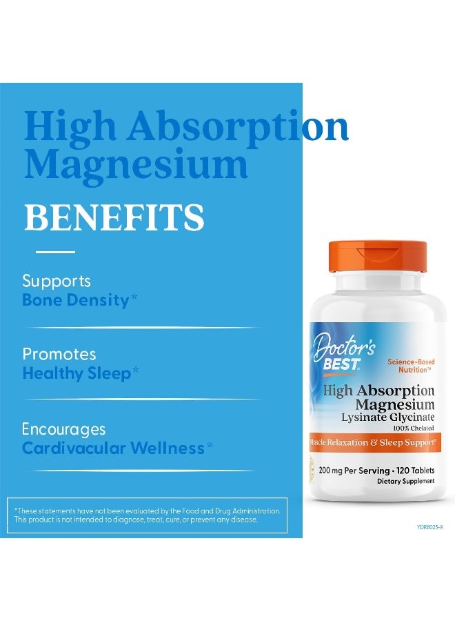 High Absorption Magnesium, 200 mg, 120 Tablets Packaging May Vary