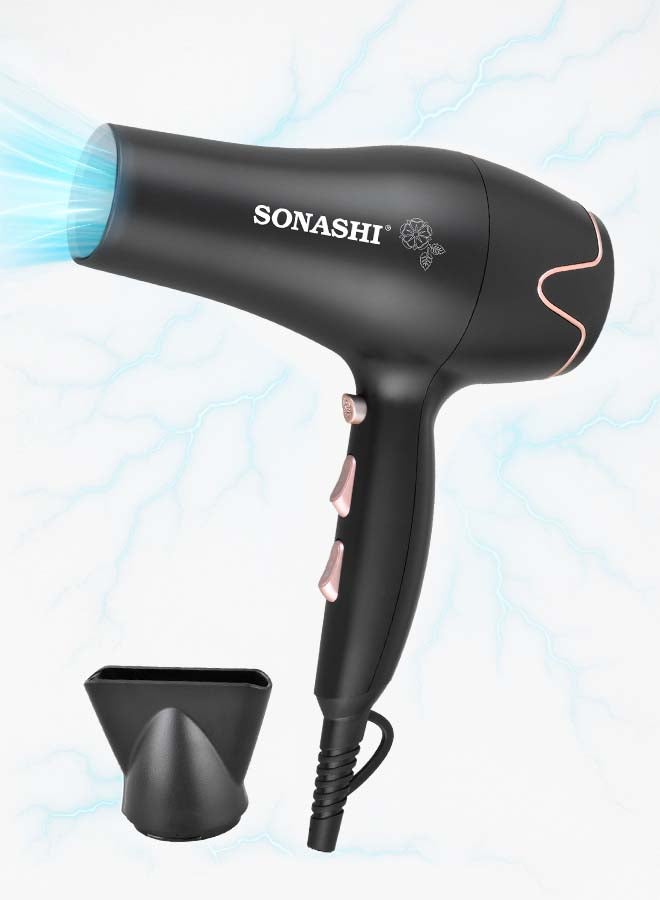 سوناشي مجفف الشعر SHD-5004 أسود/ذهبي 9.8 × 27.2 × 24.4 سم أسود /ذهبي 9.8 x 27.2 x 24.4سم - Image 1
