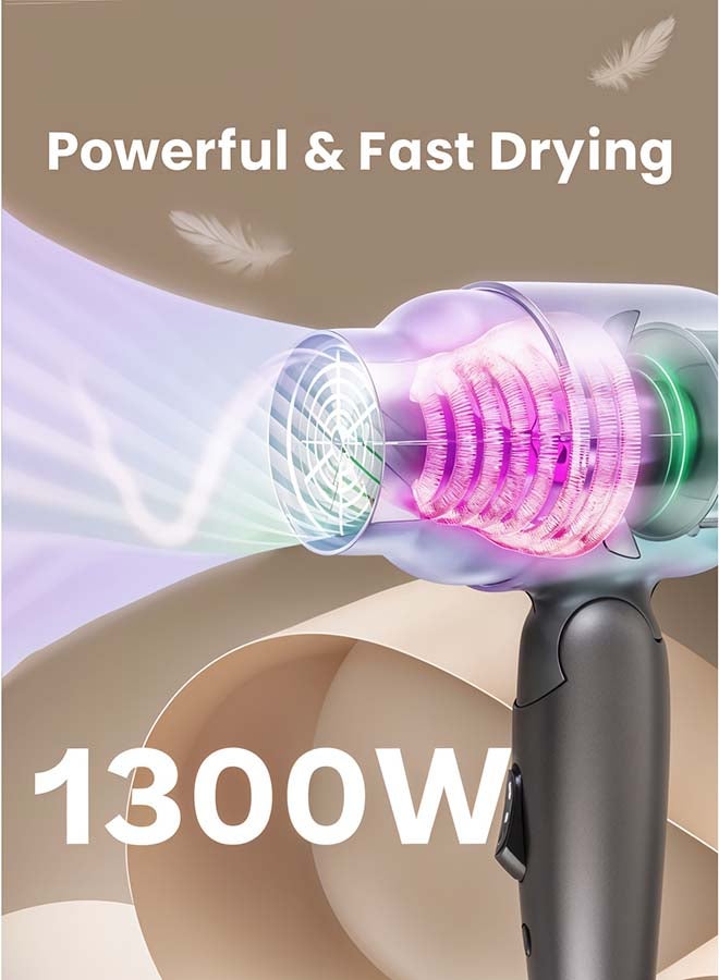 SONASHI Hair Dryer SHD-5005N - 1000W - 1300W, 2 Speed Blow Dryer with 2 Heat Settings, Cold & Hot Wind, DC Motor | Hair Care Essentials Silver - Image 3